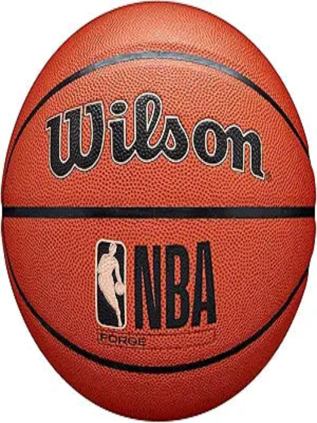 Basketball with Wilson and NBA logos on a white background